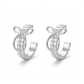 Silver-tone bow detail hoop earrings