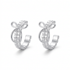Silver-tone bow detail hoop earrings