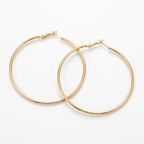 Gold-tone oversized classic hoop earrings