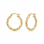 Gold-tone faceted small hoop earrings